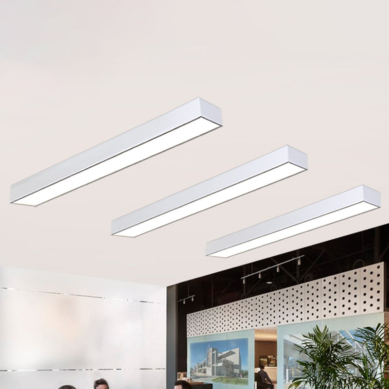 Minimalistic Office Glow: Pole-Shaped LED Metal Flush Mount Ceiling Light