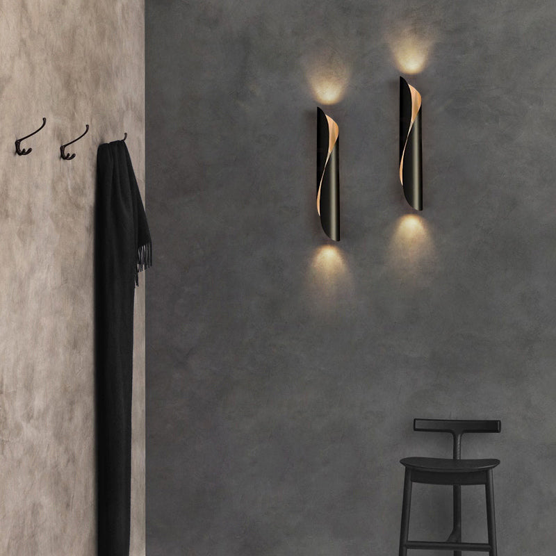 Minimalistic Metal Corridor Wall Sconce Light - 2-Head Scroll Fixture