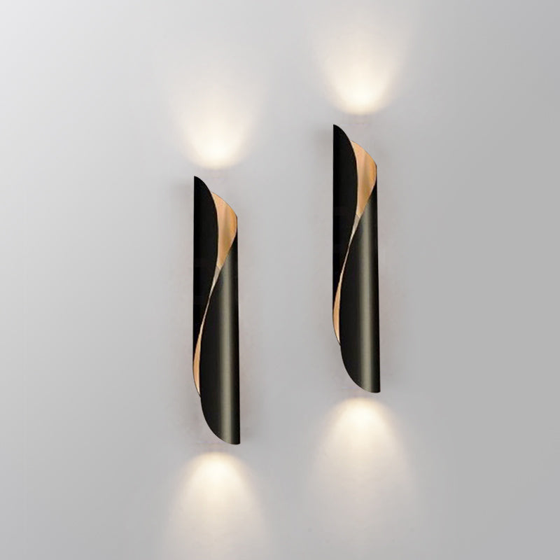 Minimalistic Metal Corridor Wall Sconce Light - 2-Head Scroll Fixture