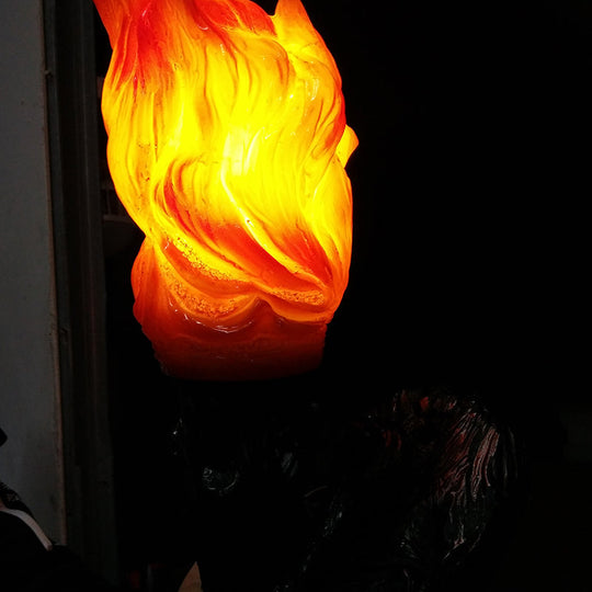 Modern Resin Torch Wall Light: Single Bulb Decorative Foyer Lamp In Orange
