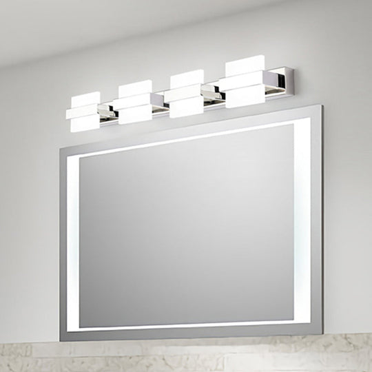 Contemporary White Acrylic Led Vanity Sconce - Wall Mounted Lighting For Bath 4 /