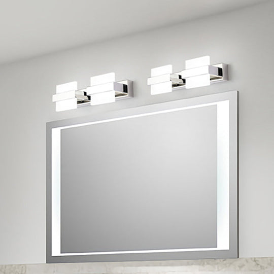 Contemporary White Acrylic Led Vanity Sconce - Wall Mounted Lighting For Bath 2 /