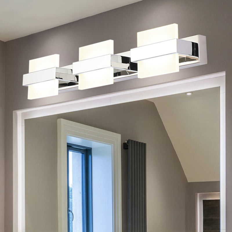 Contemporary White Acrylic Led Vanity Sconce - Wall Mounted Lighting For Bath 3 /
