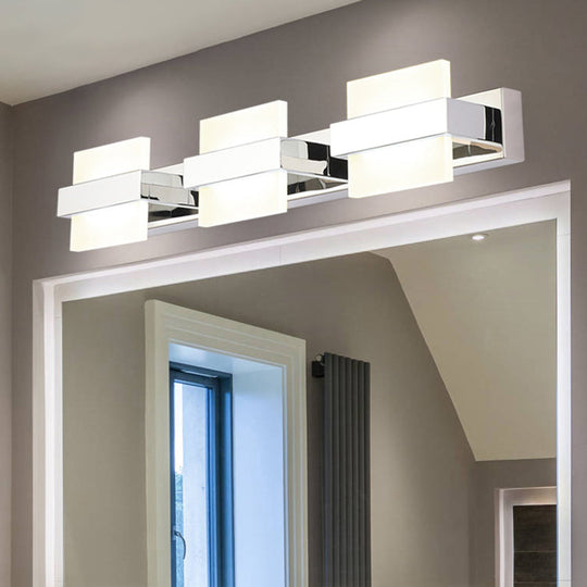 Contemporary White Acrylic Led Vanity Sconce - Wall Mounted Lighting For Bath 3 /