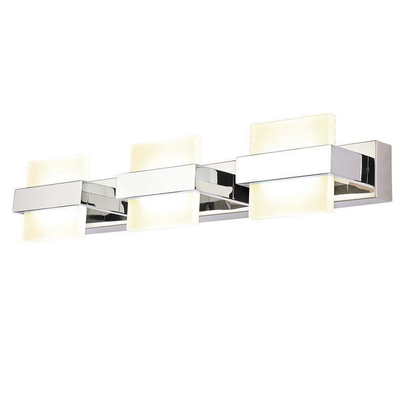 Contemporary White Acrylic Led Vanity Sconce - Wall Mounted Lighting For Bath