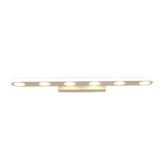 Sleek White Led Metal Bathroom Sconce Light Fixture: Simplicity At Its Finest 6 / Warm