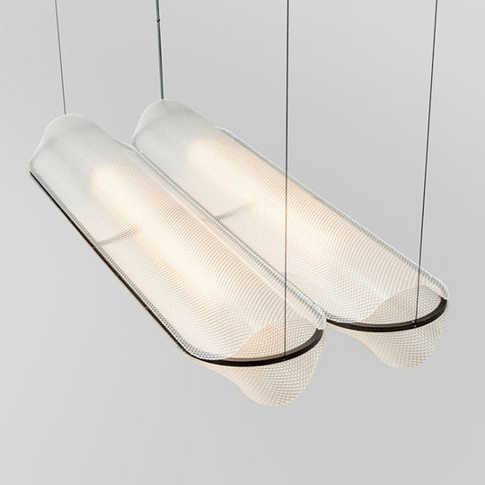 Minimalist Acrylic Pipe Led Hanging Lamp - Clear Island Light Fixture 2 / Small