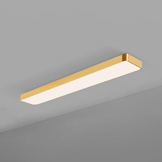 Simple Style Metal Led Ceiling Lamp With Gold Finish - Ideal For Offices / 47.5 Warm