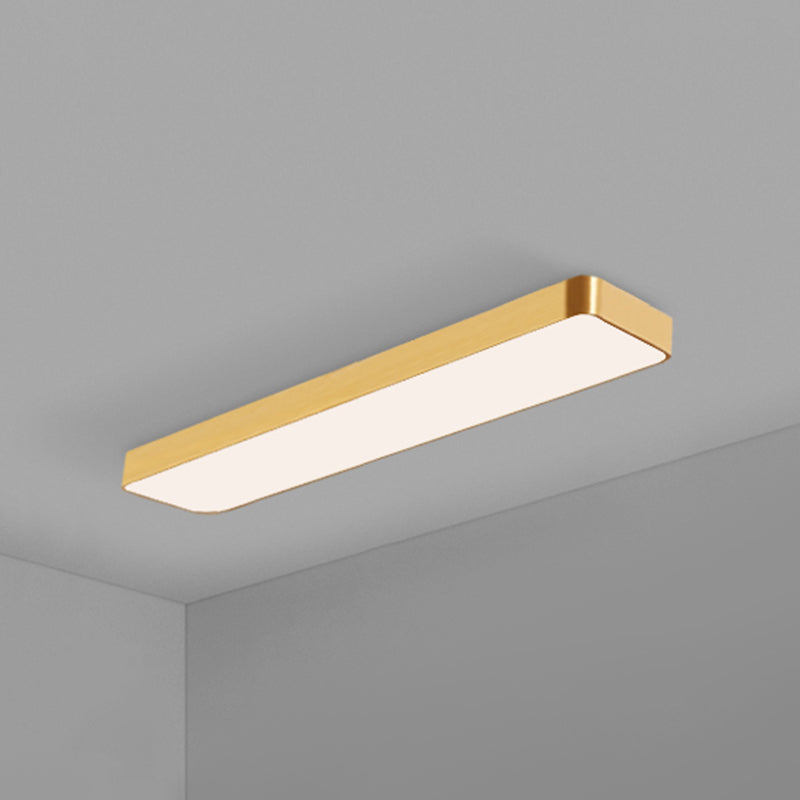 Simple Style Metal Led Ceiling Lamp With Gold Finish - Ideal For Offices / 35.5 Warm