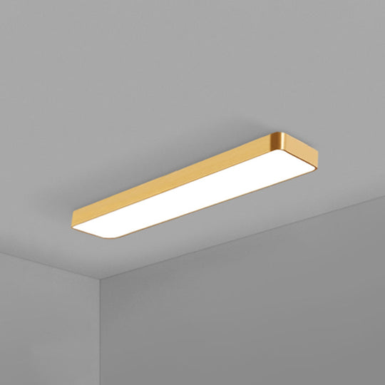 Simple Style Metal Led Ceiling Lamp With Gold Finish - Ideal For Offices