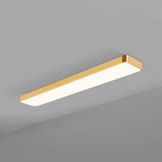 Simple Style Metal Led Ceiling Lamp With Gold Finish - Ideal For Offices