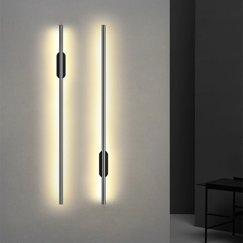 Modern Black Led Wall Sconce For Living Room - Stylish Metallic Fixture