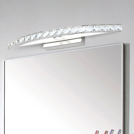 Modern Crystal Led Vanity Wall Light For Bathrooms - Arched Sconce Fixture Clear / 17 White