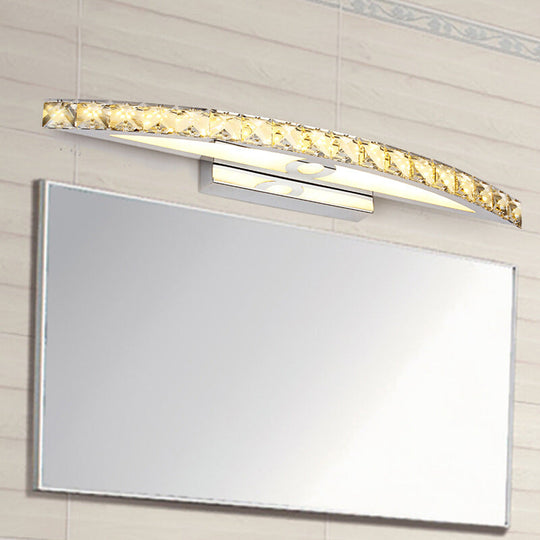 Modern Crystal Led Vanity Wall Light For Bathrooms - Arched Sconce Fixture Champagne / 17 Warm