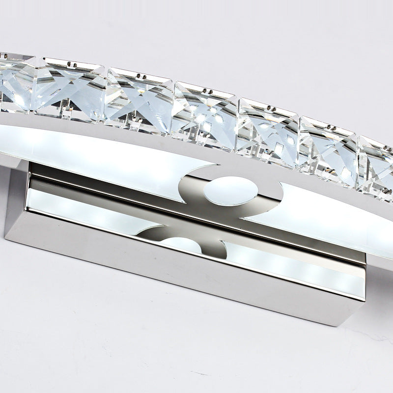 Modern Crystal Led Vanity Wall Light For Bathrooms - Arched Sconce Fixture