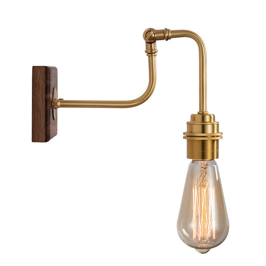 Industrial Adjustable Wall Light Fixture - Metal Gold Plated Sconce Lighting Faucet-Like Design