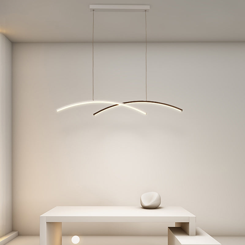 Modern Black And White Arc Ceiling Led Island Light For Living Room