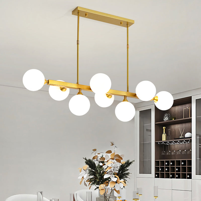 Postmodern Opaline Glass Molecular Island Pendant Light For Dining Room 8 / Gold