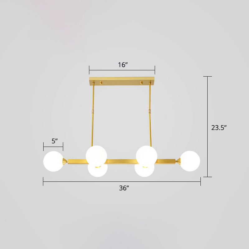 Postmodern Opaline Glass Molecular Island Pendant Light For Dining Room