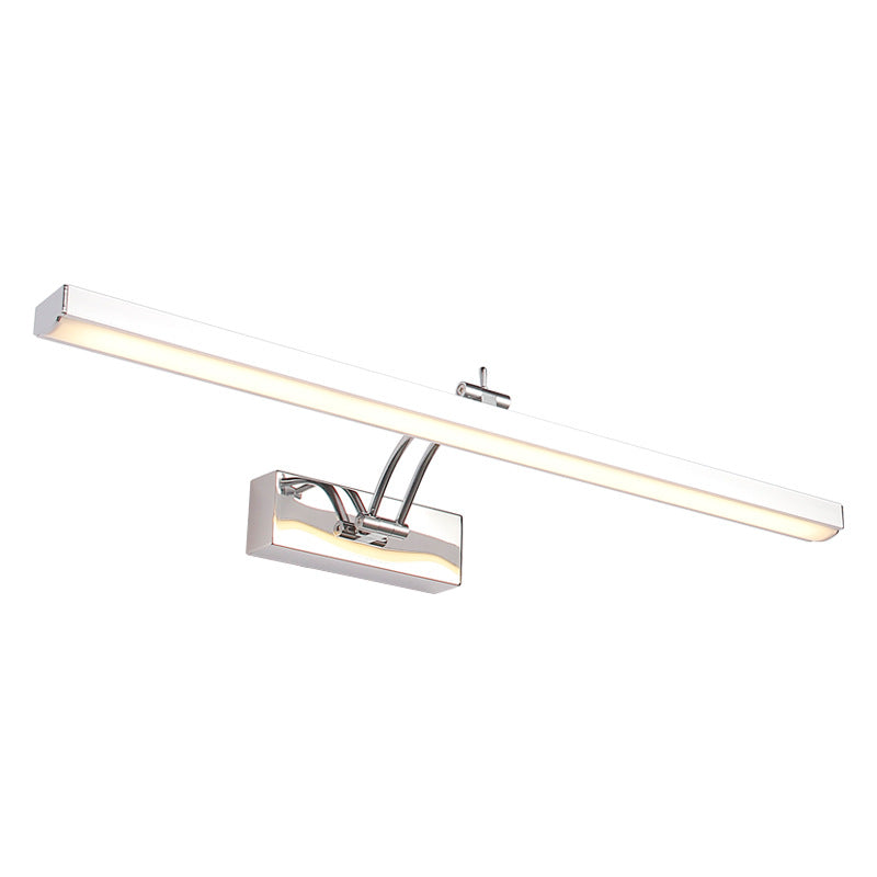 Contemporary Led Wall Mounted Vanity Light Fixture - Stainless Steel Stick Design White Lighting