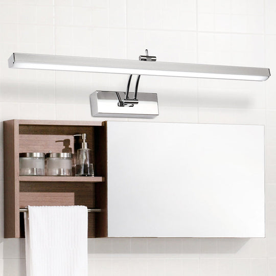 Contemporary Led Wall Mounted Vanity Light Fixture - Stainless Steel Stick Design White Lighting /