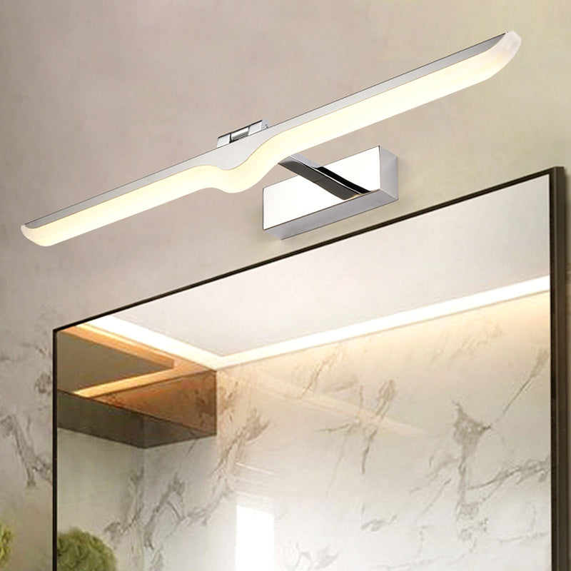 Modern Symmetric Led Wall Sconce For Bathroom Vanity - Acrylic And Nickel Finish / 16.5 Warm