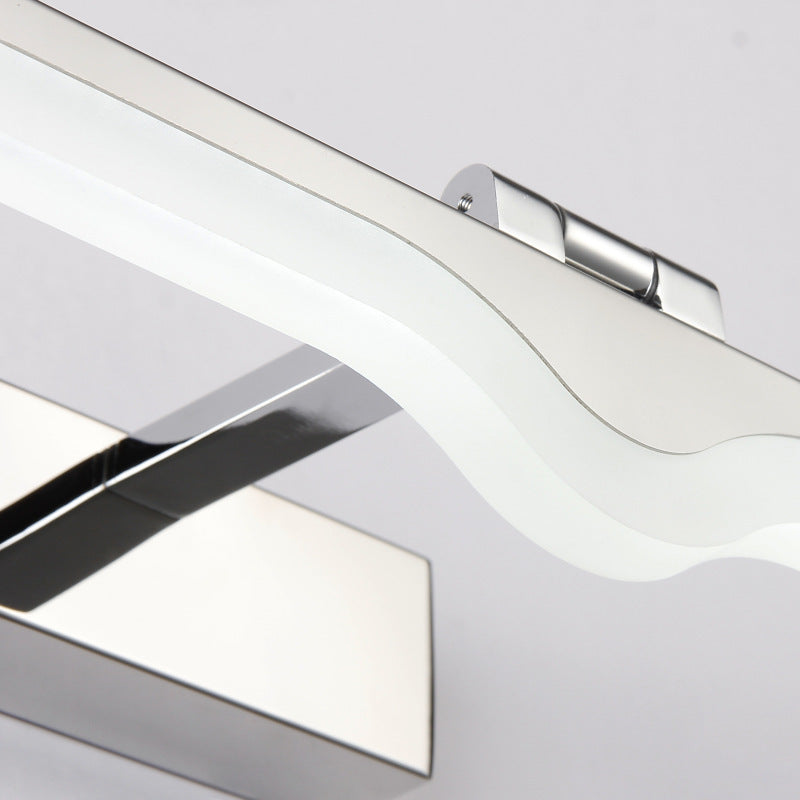 Modern Symmetric Led Wall Sconce For Bathroom Vanity - Acrylic And Nickel Finish