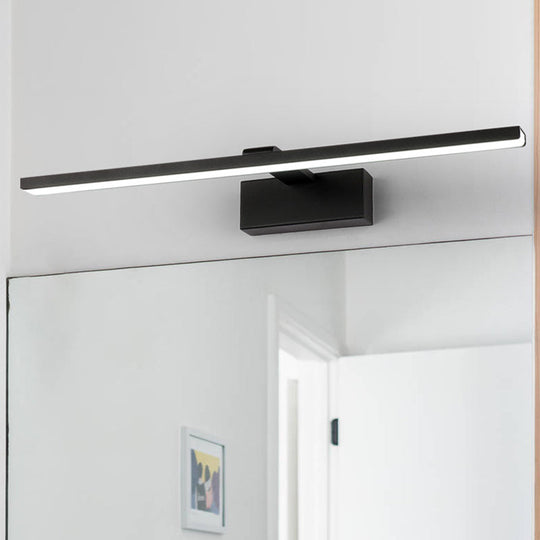 Sleek Stick Vanity Mirror Light: Acrylic Led Wall Lighting For Bathrooms Black / 15.5 White