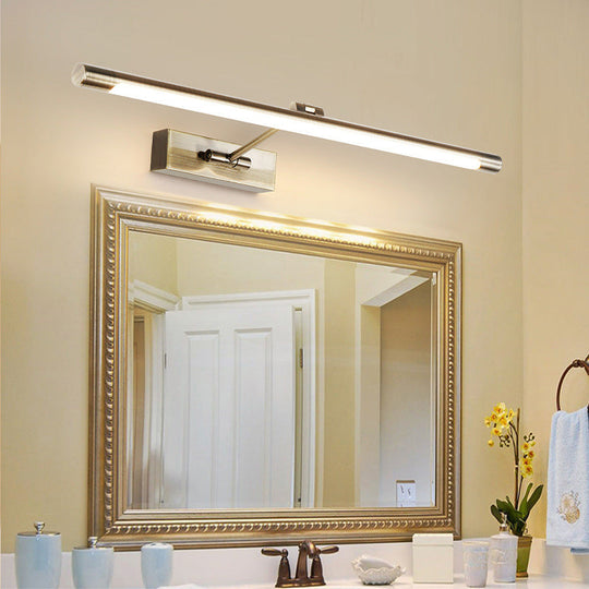 Swing Arm Tube Led Picture & Vanity Sconce Light - Minimalist Metal Bathroom Lighting Bronze / 14