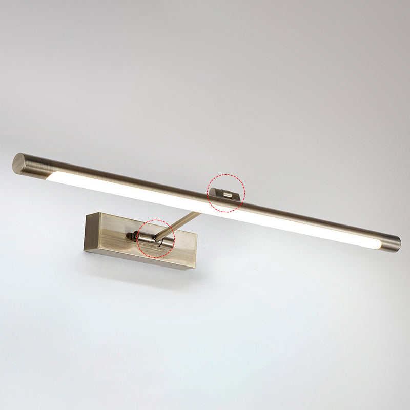 Swing Arm Tube Led Picture & Vanity Sconce Light - Minimalist Metal Bathroom Lighting