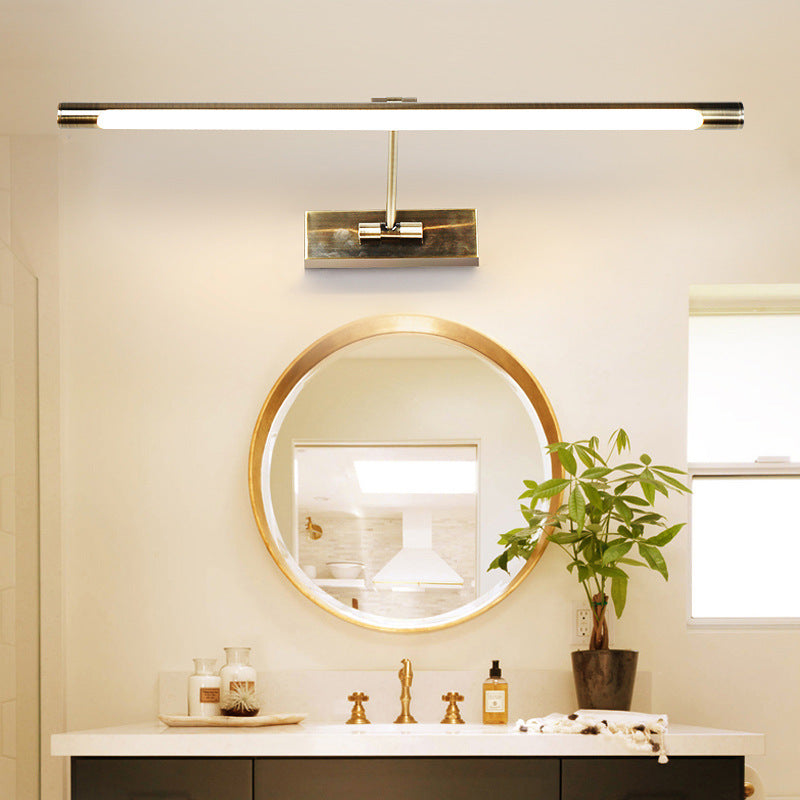 Swing Arm Tube Led Picture & Vanity Sconce Light - Minimalist Metal Bathroom Lighting