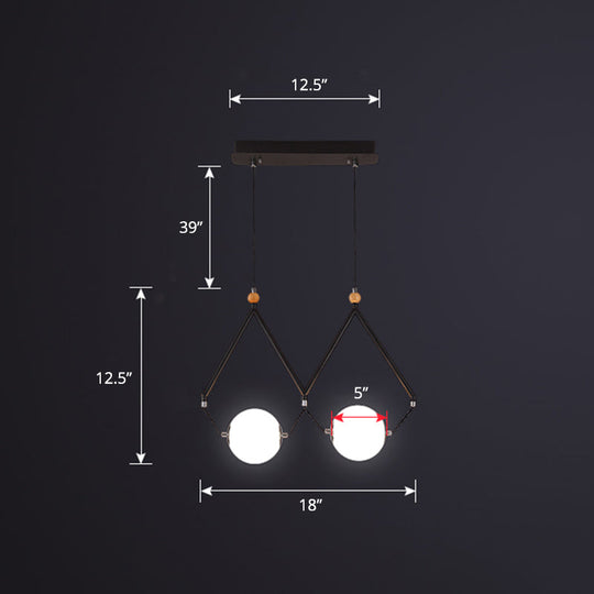 Ivory Glass Minimalist Ball Suspension Light - Creative Island Fixture