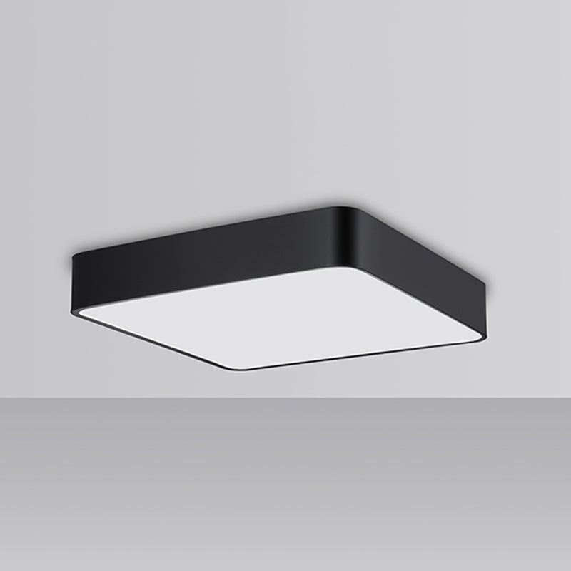 Stylish Office Illumination: Nordic Black Square Led Metal Flush Mount Ceiling Lamp
