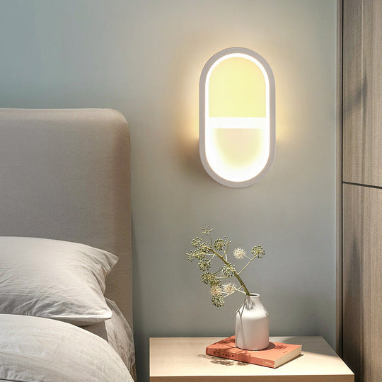 Minimalist Elliptical Led Wall Sconce For Bedroom Lighting