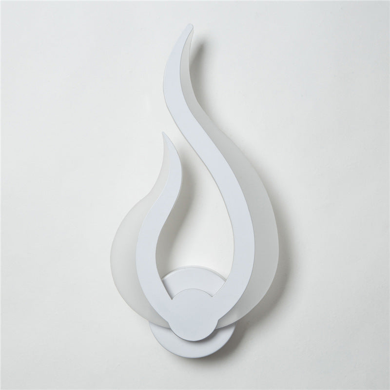 Flame Shaped Led Wall Mounted Light - Decorative Acrylic Sconce For Corridors (White)
