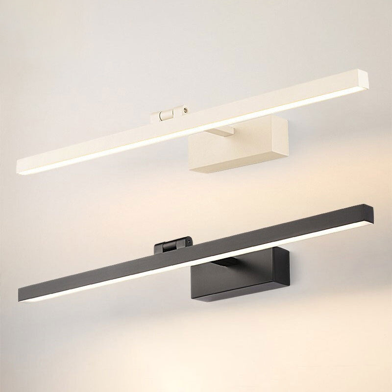 Metallic Led Wall Sconce For Bathroom - Simple Pole Design