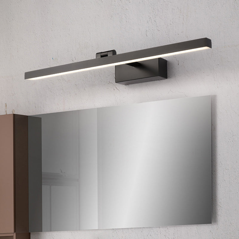 Metallic Led Wall Sconce For Bathroom - Simple Pole Design Black / 16 Warm
