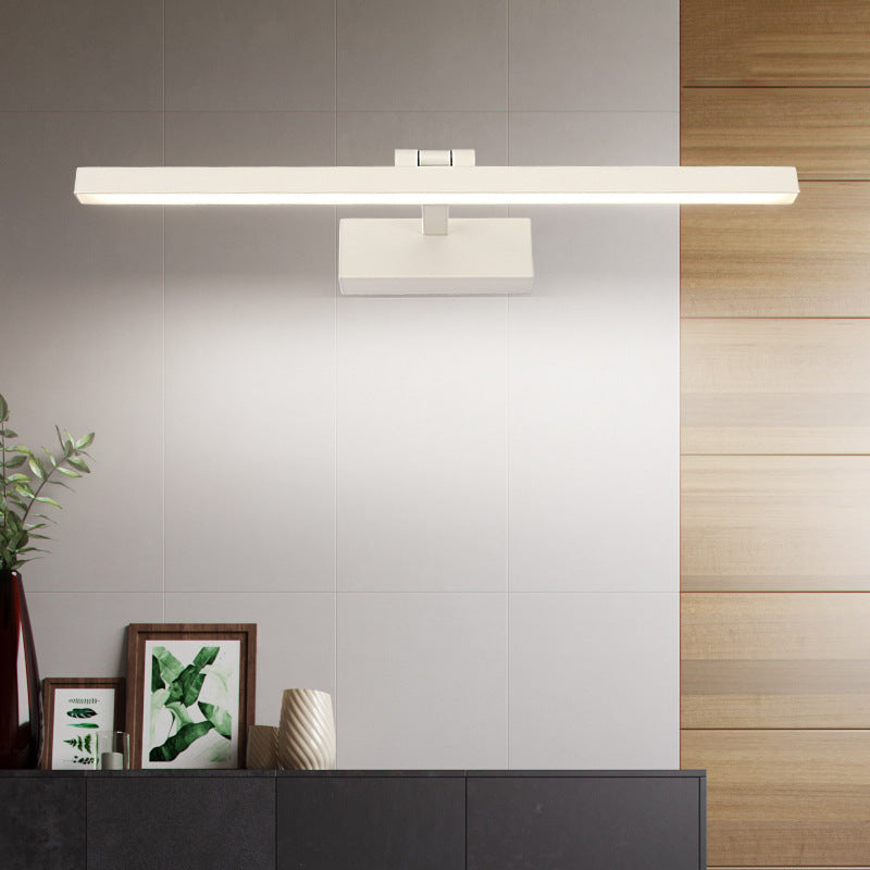 Metallic Led Wall Sconce For Bathroom - Simple Pole Design White / 16