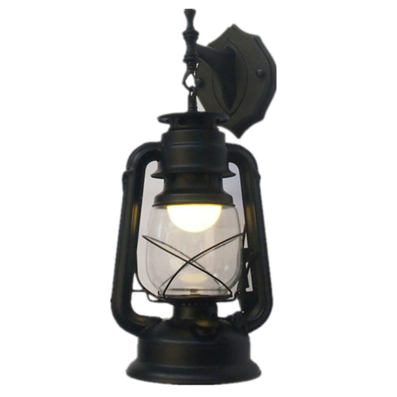 Nautical Glass Kerosene Lantern Wall Mount Lamp For Hallways 1 / Black