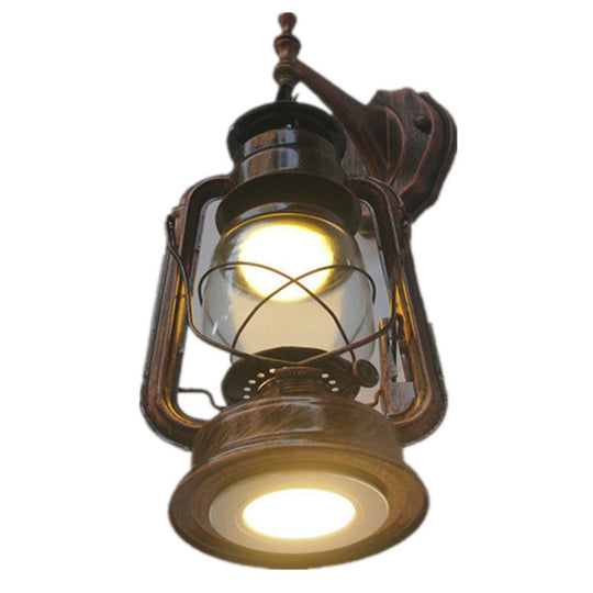 Nautical Glass Kerosene Lantern Wall Mount Lamp For Hallways 2 / Copper