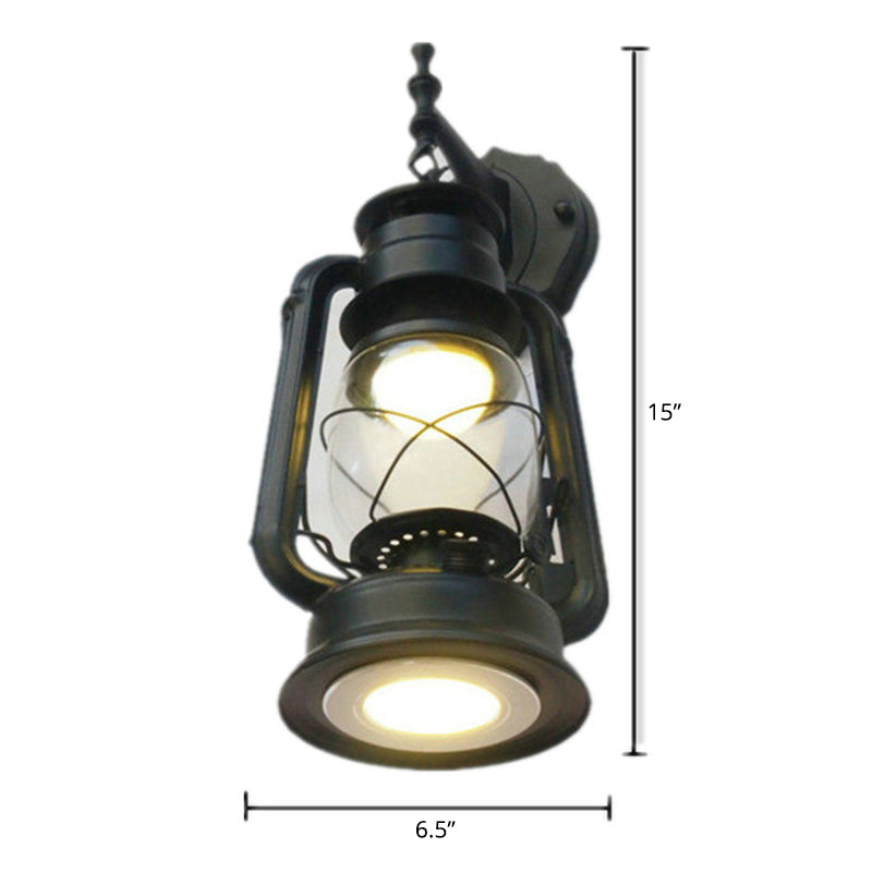 Nautical Glass Kerosene Lantern Wall Mount Lamp For Hallways