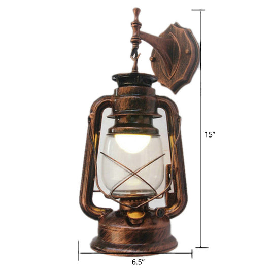 Nautical Glass Kerosene Lantern Wall Mount Lamp For Hallways 1 / Copper