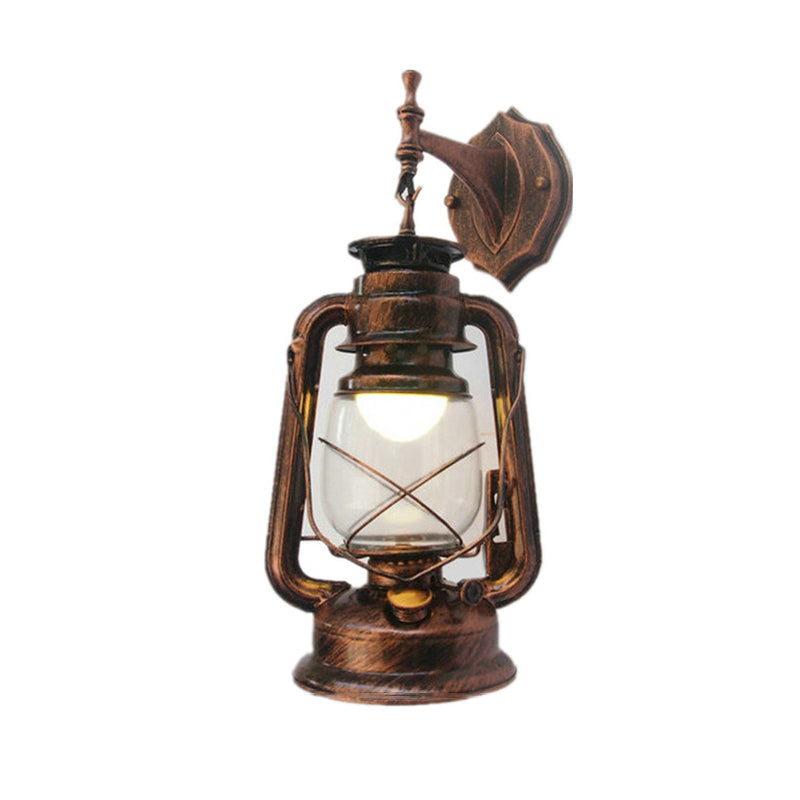Nautical Glass Kerosene Lantern Wall Mount Lamp For Hallways