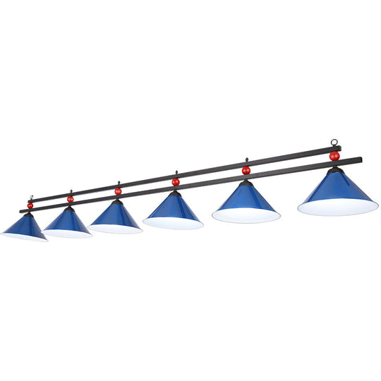 Conical Island Metal Pendant Ceiling Light - Industrial Style With Decorative Billiards Accent 6 /