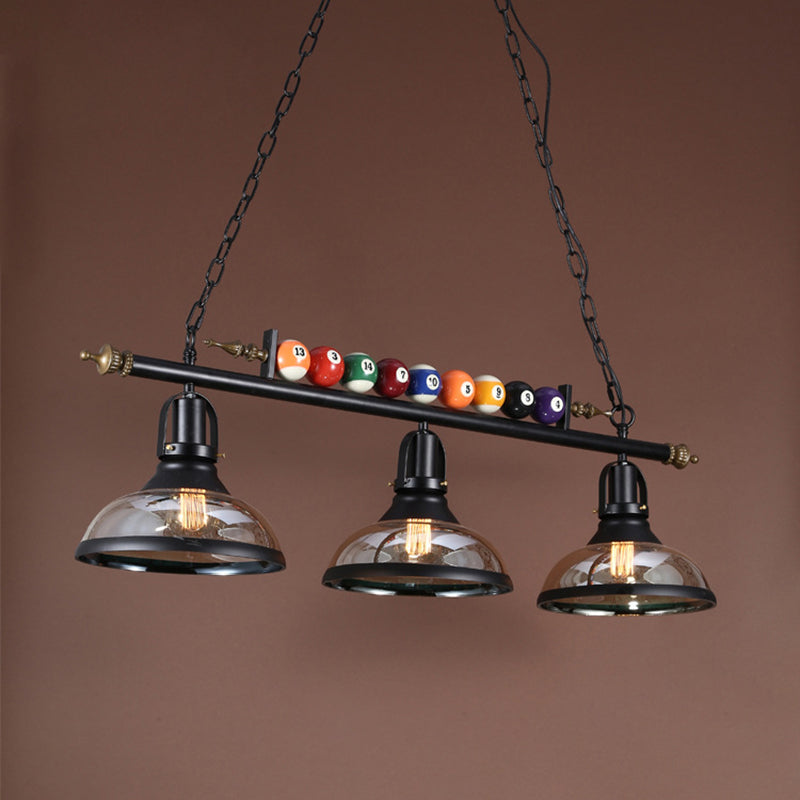 Industrial Metal Island Pendant Light Fixture With Shaded Design And Billiard Decoration