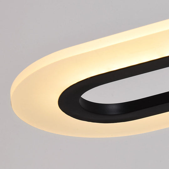 Minimalist Led Island Light Fixture - Acrylic Oblong Design