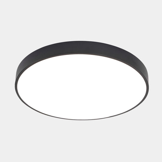 Illuminate Your Pathway: Round Nordic Led Flush Mount Ceiling Light With Acrylic Diffuser Black / 9