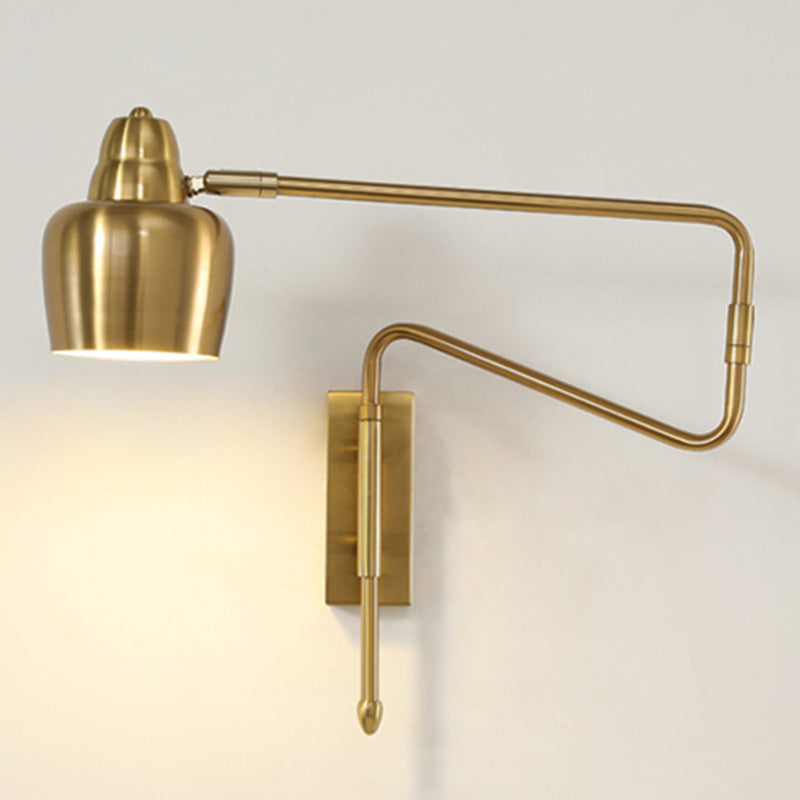Modern Wall Mounted Reading Lamp: Retractable Arm Nordic Style Gold / Cylinder