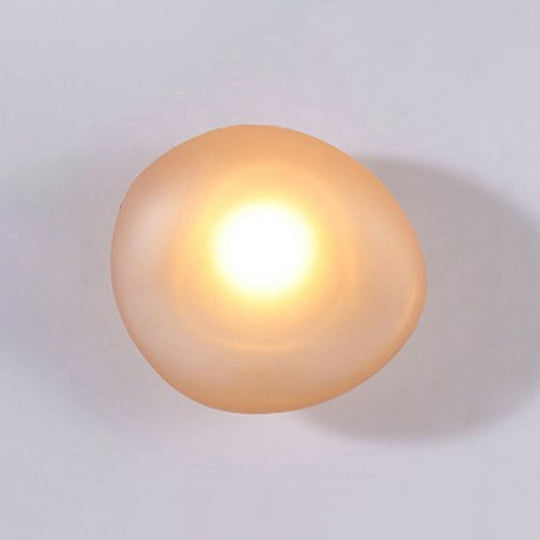 Frosted Glass Cobblestone Wall Sconce: Art Deco 1-Light Mount For Living Room Amber / Globe