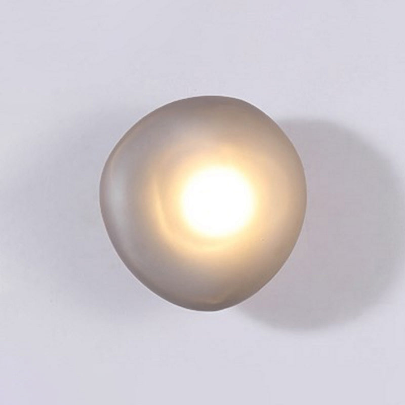 Frosted Glass Cobblestone Wall Sconce: Art Deco 1-Light Mount For Living Room Grey / Globe